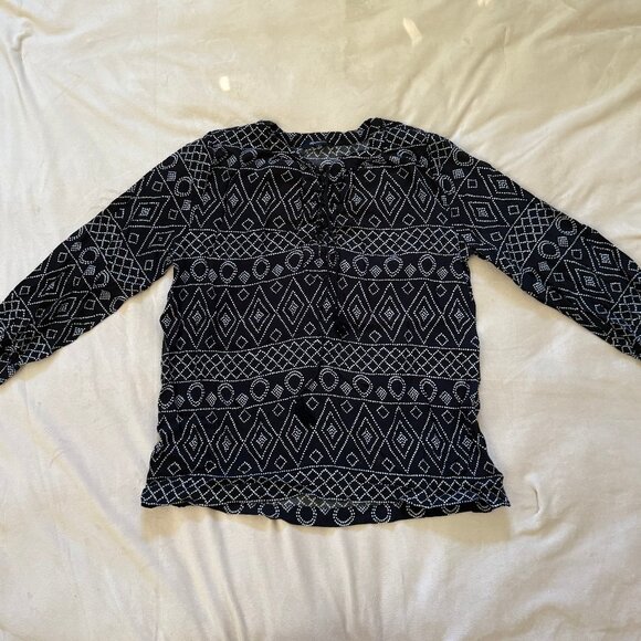 MADEWELL Lace Up Peasant Top in Caravan Print - Picture 2 of 12